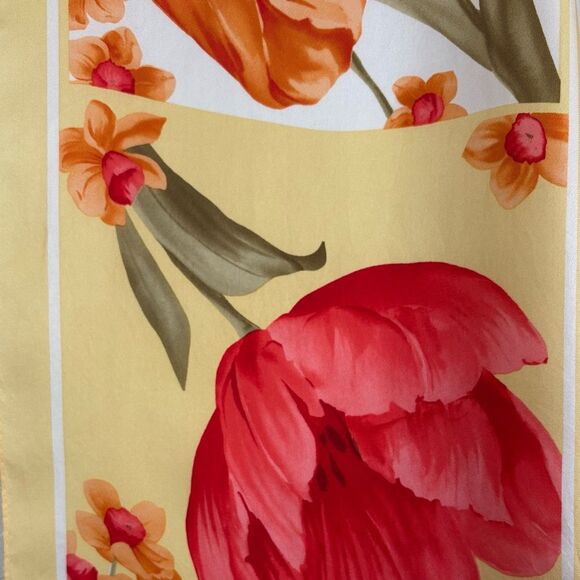 Oscar de la Renta Spring Summer Silk Tulip Scarf - Picture 7 of 8